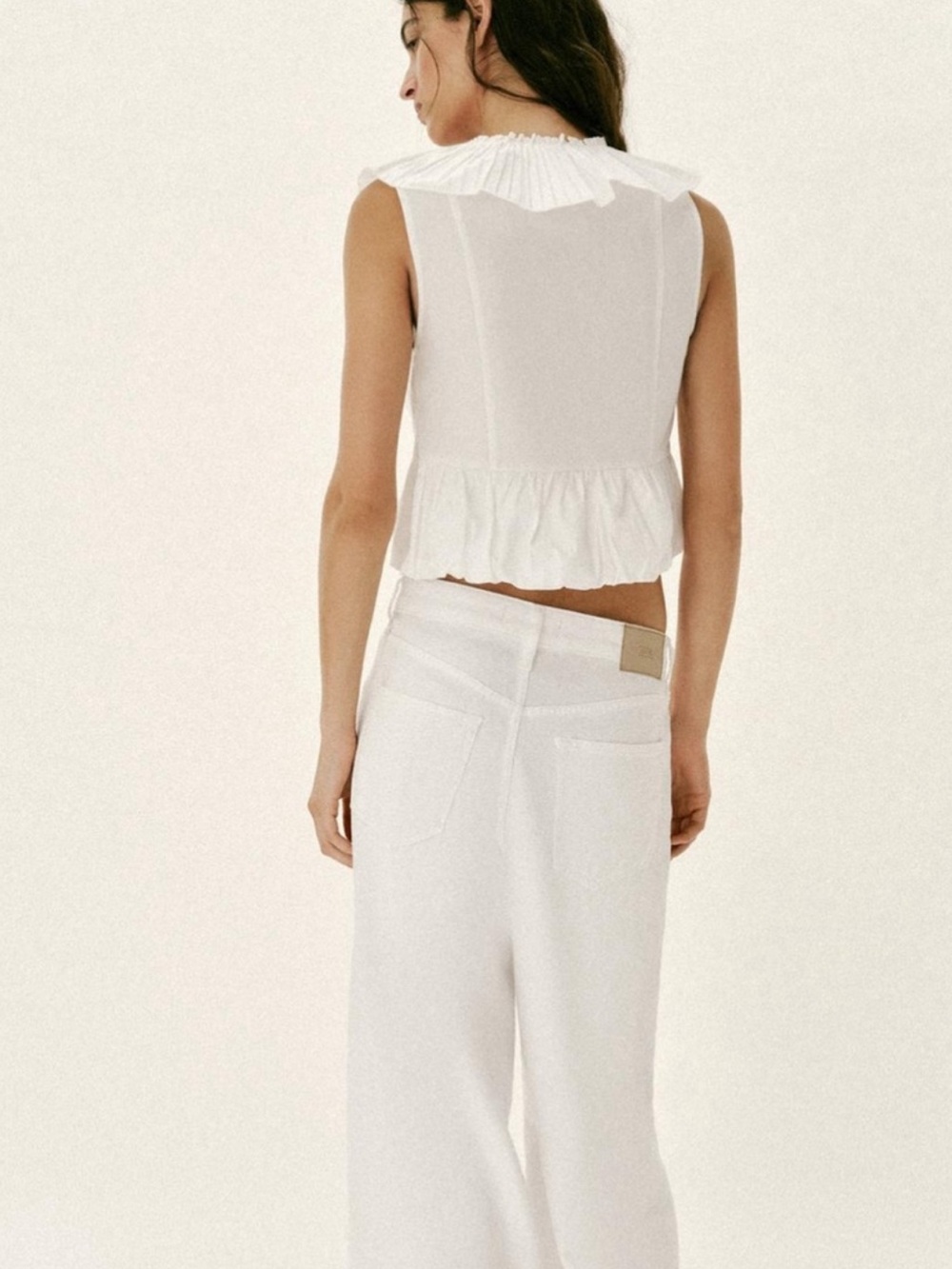 Zara Pleated Ruffle Bow Top - Picture 6 of 16
